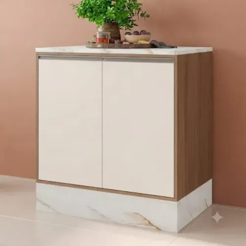 Balcão Pisa - Cor Carvalho/Off White