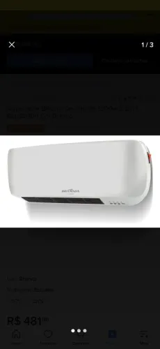AQUECEDOR BRITÂNIA DE PAREDE 1500W 2 EM 1 BAQ2200B COR BRANCO 