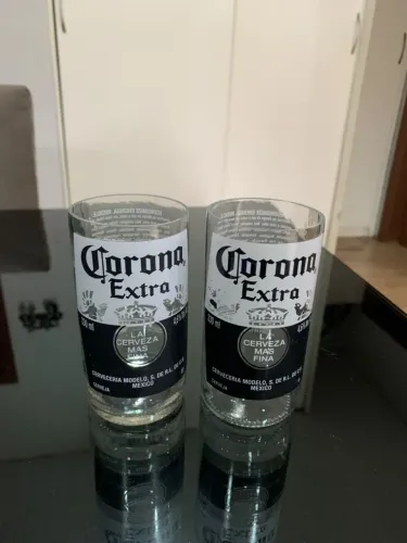 Copos Artesanais de Vidro Reutilizado - Feitos à Mão - R$10