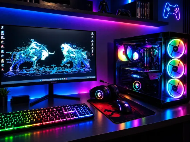 PC Gamer Ryzen 7 5700x + Placa de Vídeo RX 7600 8GB + Memória 16GB + Monitor 23.8 Curvo