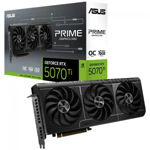 Placa De Vídeo Geforce Ddr7 16Gb/256Bits Rtx 5070 Ti Asus, 3 Fans, Dp, Hdmi, Prime-Rtx5070