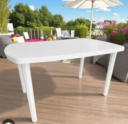 Mesa retangular de plástico desmontável 