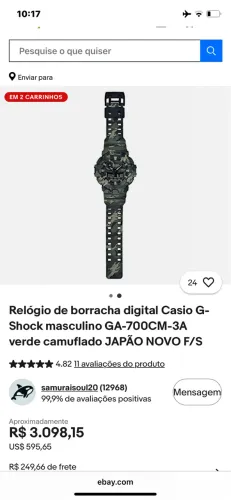Relógio de borracha CasioG-Shock