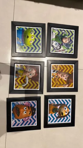 KIT 6 QUADROS DECORATIVOS TOY STORY