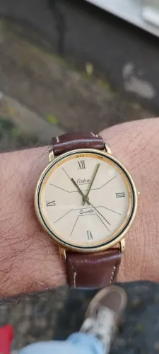 Relógio Eska Quartz anos 70/80 banho de ouro