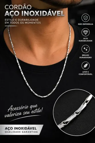 Cordão masculino estilo e durabilidade 