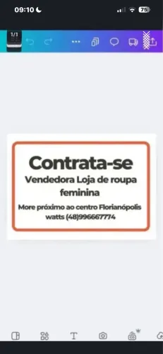 Contrata se vendedora com experiência 