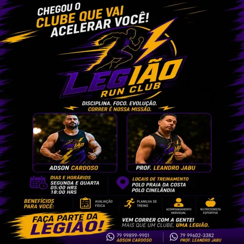 A Legião Run Club abre as portas: junte-se à elite da corrida! WhatsApp *01