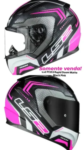Capacete Ls2 Ff353 Rapid Doom Matte Black Pink