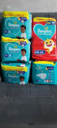 Fralda pampers G, XG e XXG