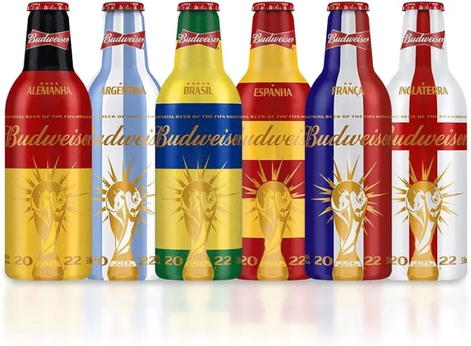 Garrafas comemorativas Budweiser copa do mundo 2022
