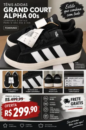 Tênis Adidas Grand Court Alpha 00s Feminino 38 - Novo com Caixa