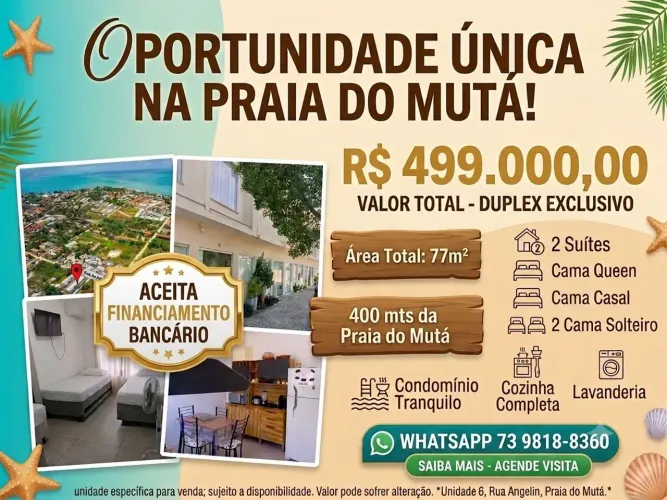 Vendo Duplex na Praia do Muta - Porto Seguro