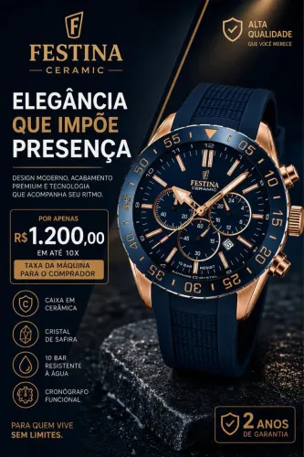 Relógio festina Ceramic novo sem uso 