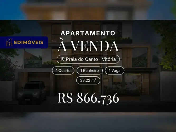 Praia do Canto: Apartamento 1 quarto, ideal para morar ou investir