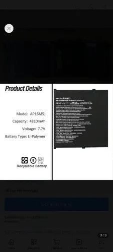 Bateria Notebook Acer Aspire (Modelo AP16M5J) - 100% de Saúde (Nova!)