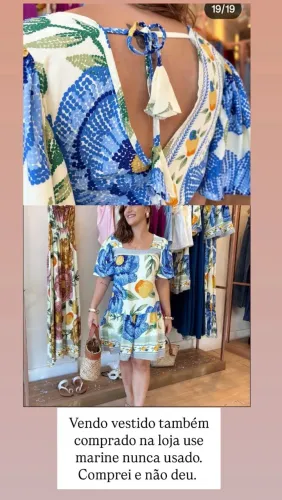 Vestido curto estampado viscose