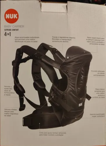 Canguru Baby Carrier Supreme Comfort 4 Em 1 Preto - Nuk