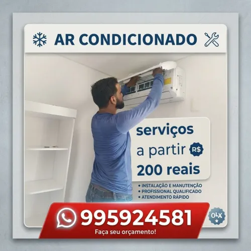 Instalação de ar condicionado e serviços limpeza etc 200 reais em diante