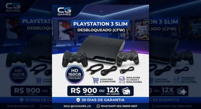 PLAYSTATION 3 SLIM CFW + 2 CONTROLES
