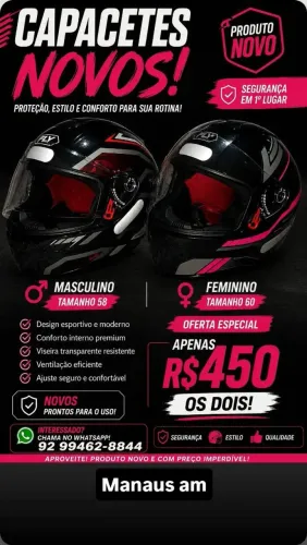Vende-se capacetes para moto NOVOS