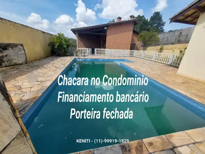 Chácara 4000m², Condom. plano, completa, pronto p/ uso, 40 min da Capital, vários acessos,