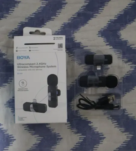 Microfone BOYA BY-V1 para iPhone