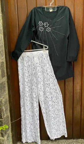 Túnica Indiana Nancy e calça renda TG