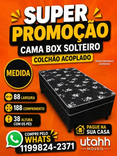 CAMA BOX SOLTEIRO PROMOÇÃO DE FÁBRICA