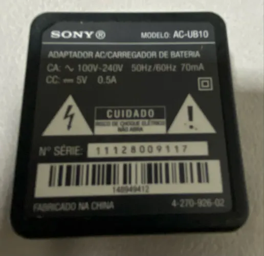 Carregador Sony não acompanha cabo USB Carregador Usb Sony Ac-ub10 Câmeras W710 W730 Etc
