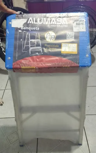 Banqueta Escada em Alumínio c/ 3 Degraus - Alumasa