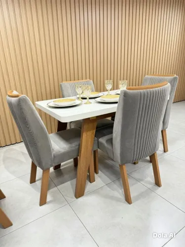 Mesa com 4 cadeiras Novas entrega em 24h