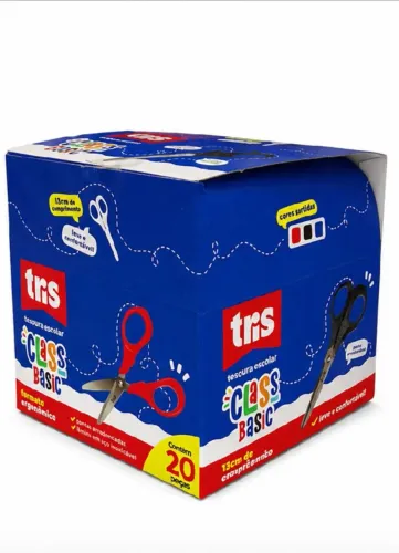 Tesoura Escolar Class Basic - 13 cm - Caixa com 20 unidades