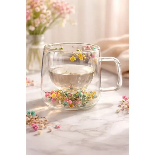 Caneca parede dupla de vidro