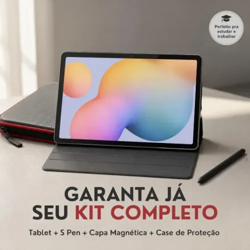 Samsung Galaxy Tab S6 Lite + Caneta S Pen + Capa Magnética + Case de Proteção [Completo]