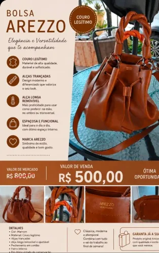 Bolsa Arezzo em Couro