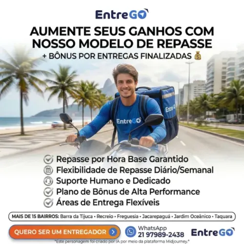 Parceiro Entregador MEI - Barra da Tijuca | Ganhe por Hora + Corridas
