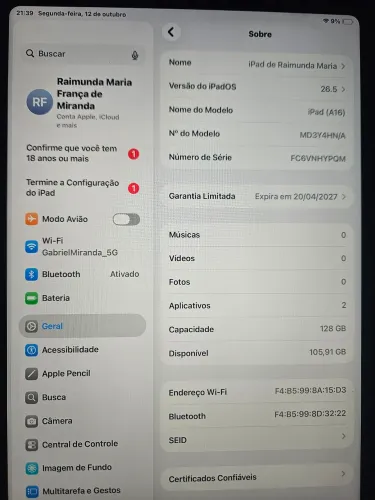 Apple iPad 11 (Chip A16) de 128 GB