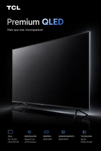 TCL Premium QLED 55" | Smart TV 4K | Tela QLED | Garantia de Fábrica | Seminova