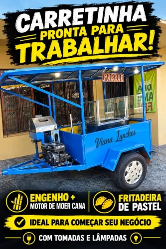 Carretinha de caldo de cana pronta para trabalhar !!