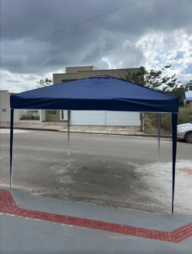 Tenda sanfonada 3mx3m azul impermeável