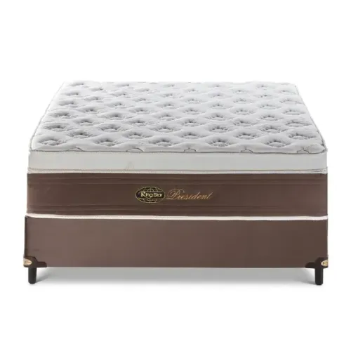 Cama Box Casal Completa com Colchão e Base Reforçada no Marrom