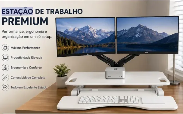Mac Mini M4 Pro 64GB - Estação Completa 2 Monitores LG