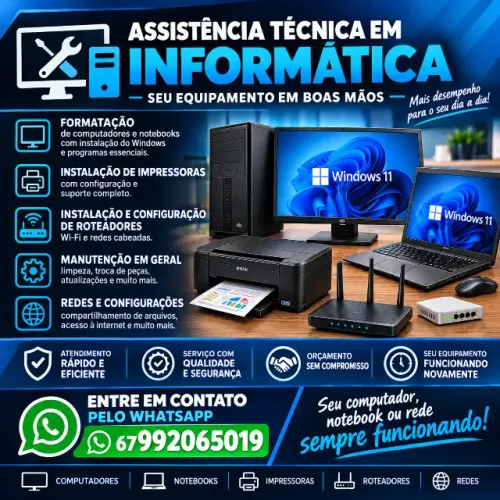 ASSISTÊNCIA TÉCNICA EM INFORMÁTICA - COMPUTADORES E NOTEBOOKS