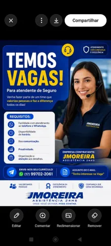 Vaga para atendente