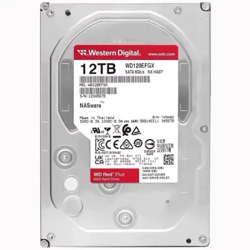 HD Western Digital Red Plus NAS WD120EFGX 12TB 3.5" 7200RPM 512MB - Lacrado!
