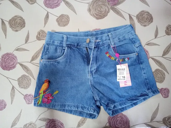 Shorts jeans juvenil novo