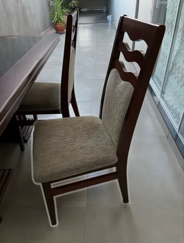 Conjunto Jantar 6 Lugares Madeira Maciça 