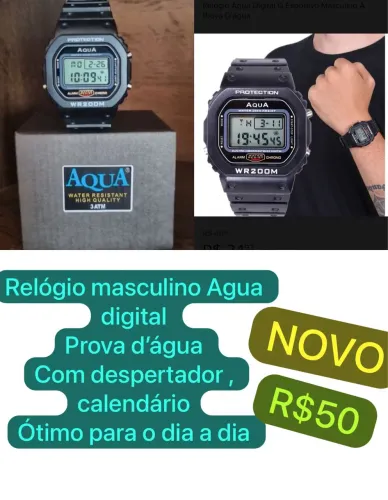 Relógio masculino aqua digital novo