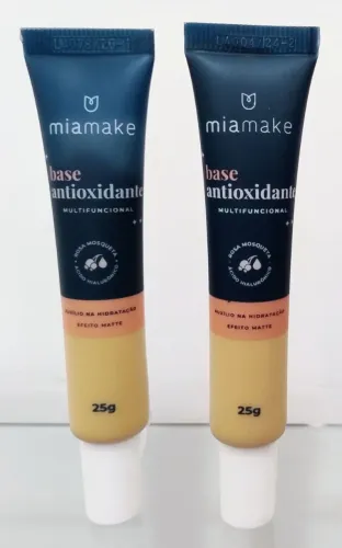 Kit com 2 Bases líquidas MiaMake Base Antioxidante Multifuncional cor 5 Bege Médio - 25g